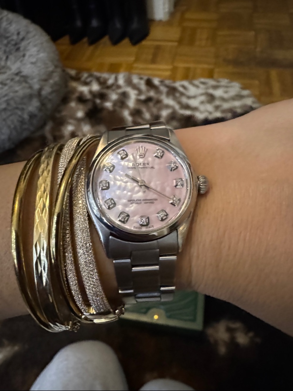 Rolex Oyster Perpetual Pink Dial Stainless Steel Watch - Picture 9 of 14